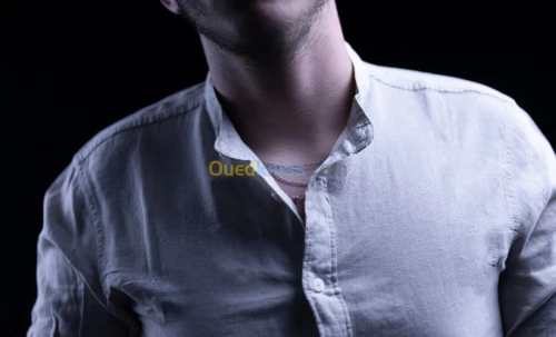 Chemise col officier tissu  original M