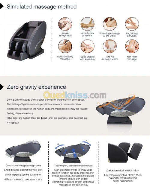 Fauteuil de massage shiatsu pro MG806