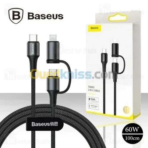 Cable Baseus TWINS 2 IN 1 60W