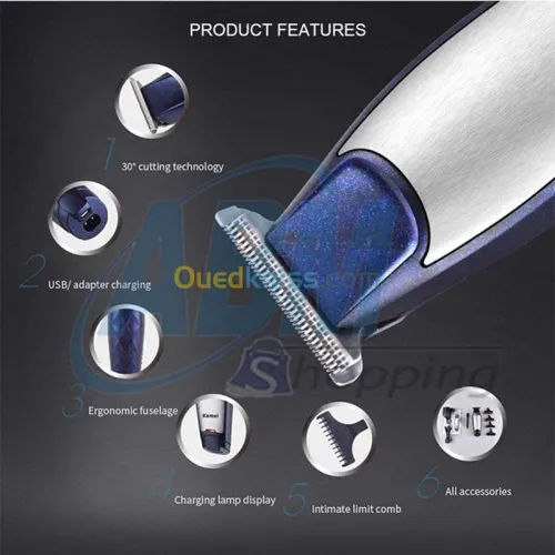 Tondeuse à cheveux 3en1 rechargeable