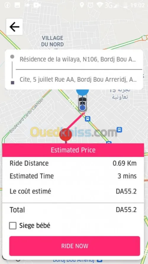 App Réservation Taxi comme UBER,yassir