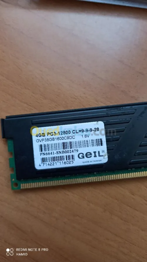 2x ram GEIL 4GB PC3-12800 1600C9D 