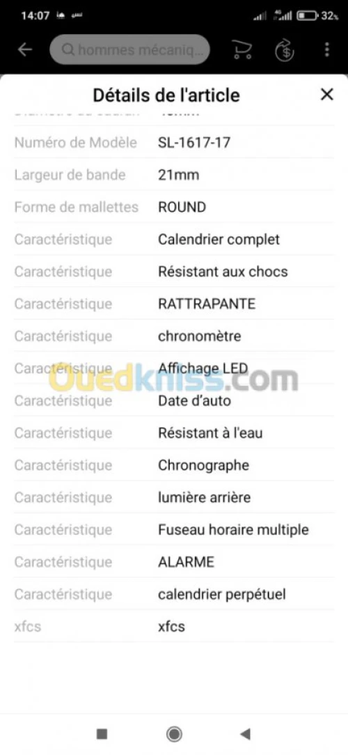 Montre homme SMAEL original