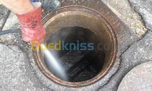 Débouchage conduite vidange fosse Alge