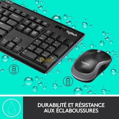 CLAVIER SOURIS SANS FIL LOGITECH MK270 ORIGINALE