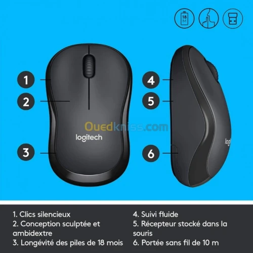 CLAVIER SOURIS SANS FIL LOGITECH MK270 ORIGINALE