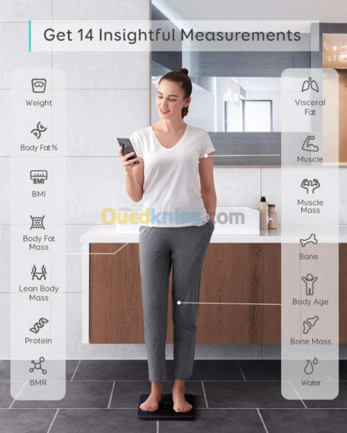 Anker Balance digitale Bluetooth 14 mesures(graisse, masse osseuse, musculaire, l'âge du corps, IMC)