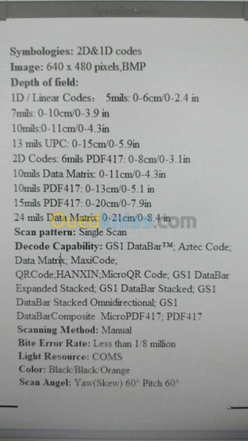 LECTEUR CODE BARRE FIX 