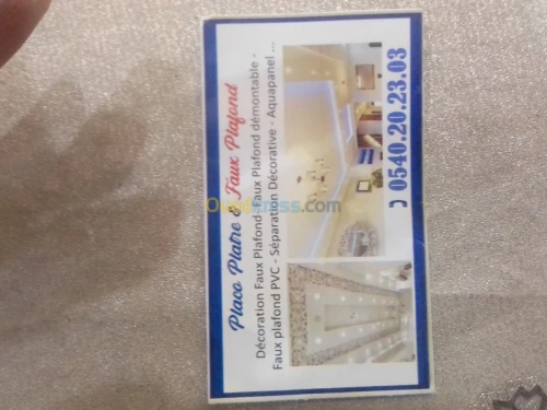 Placo plâtre PVC pienture electriçité