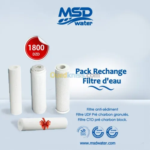Pack rechange filtre d'eau.