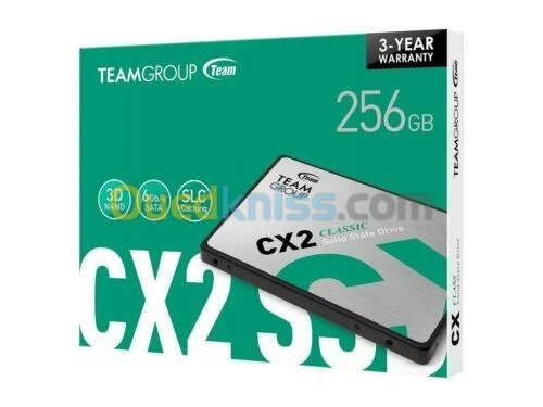 TEAMGROUP SSD CX2 256GB SATA 2.5" III 3D NAND - 3 YEAR WARANTY