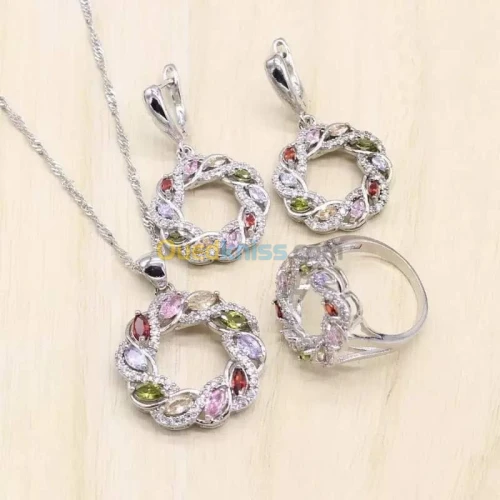 Parure s925 plaqué or blanc prix choc