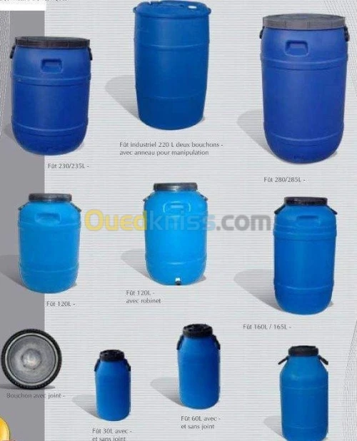 Jerricans et fût en plastique