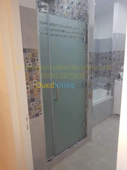 Douche à l'italienne en verre 
