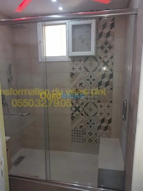 Douche à l'italienne en verre 