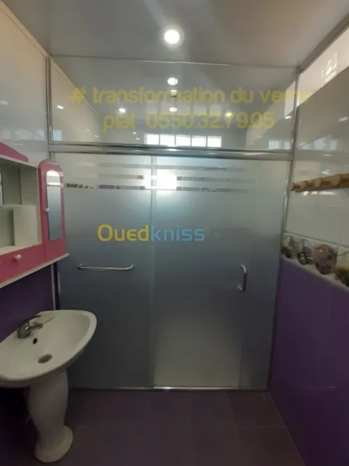 Douche à l'italienne en verre 