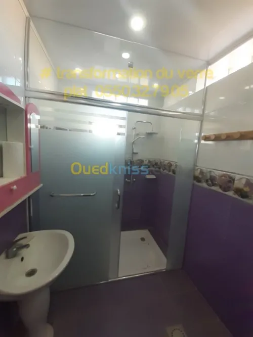 Douche à l'italienne en verre 