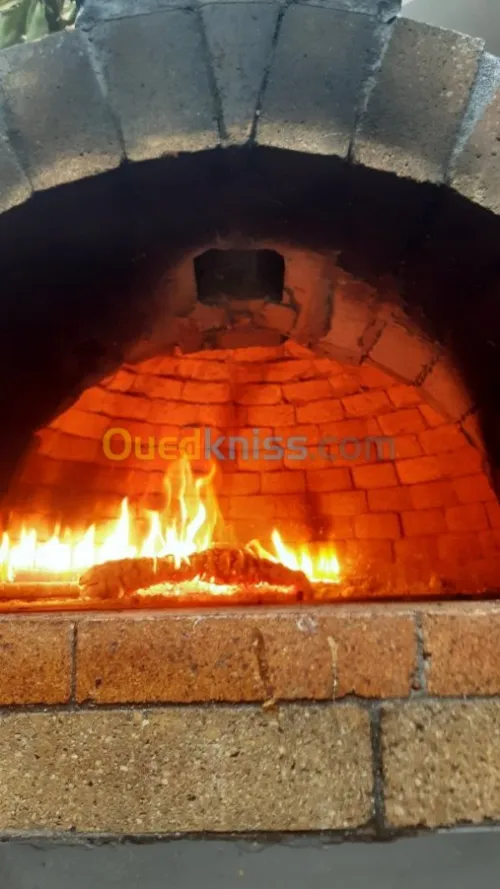 four a pizza. four a bois bruleur