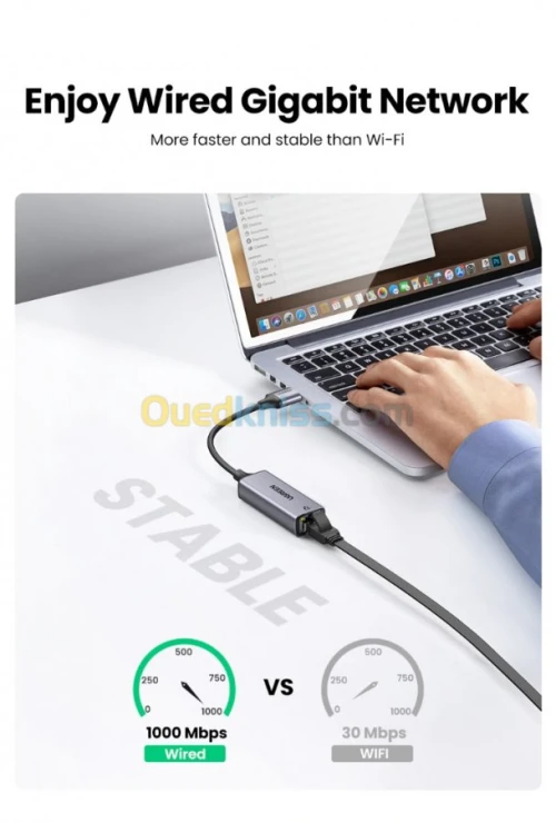 USB type c vers RJ45 1000 Mbps - Ugreen