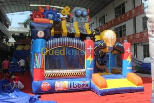 Toboggan et trampoline 