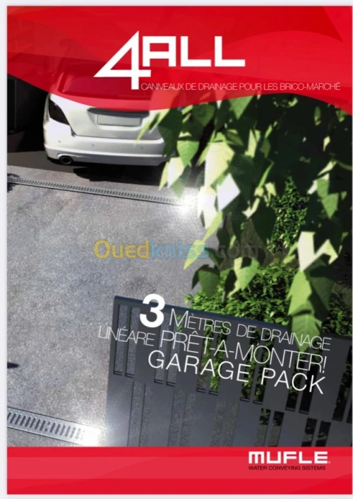 Caniveau pour garage pack 3metre x 70 