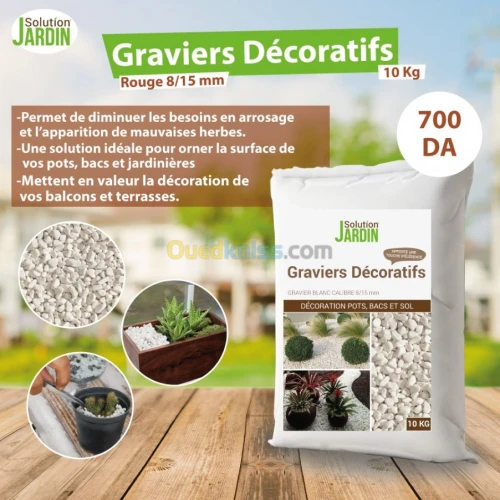 Graviers Décoratifs Blanc 8-15 mm 10kg