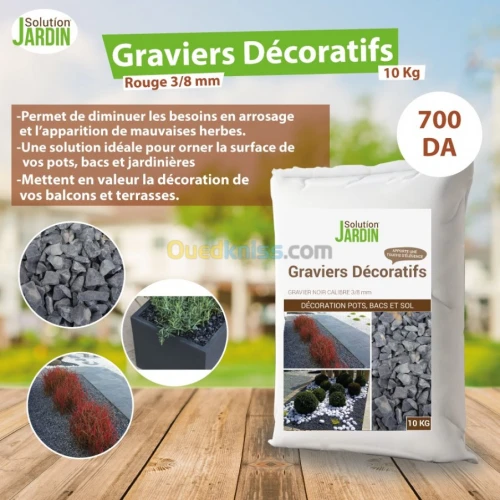 Graviers Décoratifs Noir/Rouge 3-8 mm