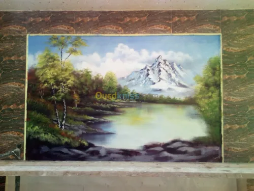 Décoration peinture cascade grotte