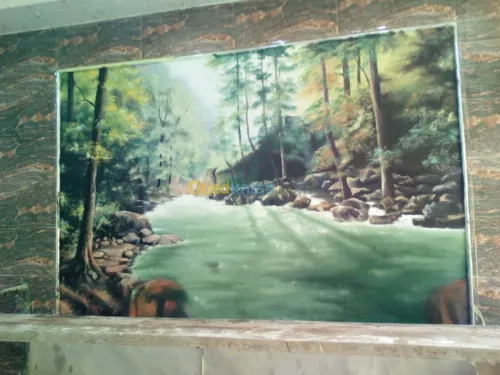 Décoration peinture cascade grotte