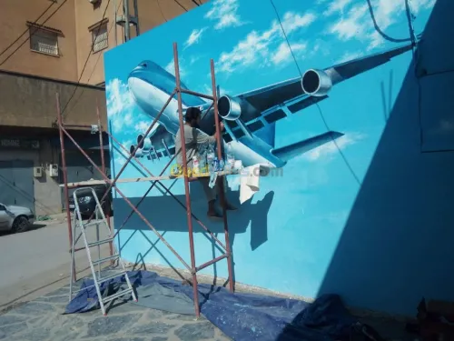 Décoration peinture cascade grotte