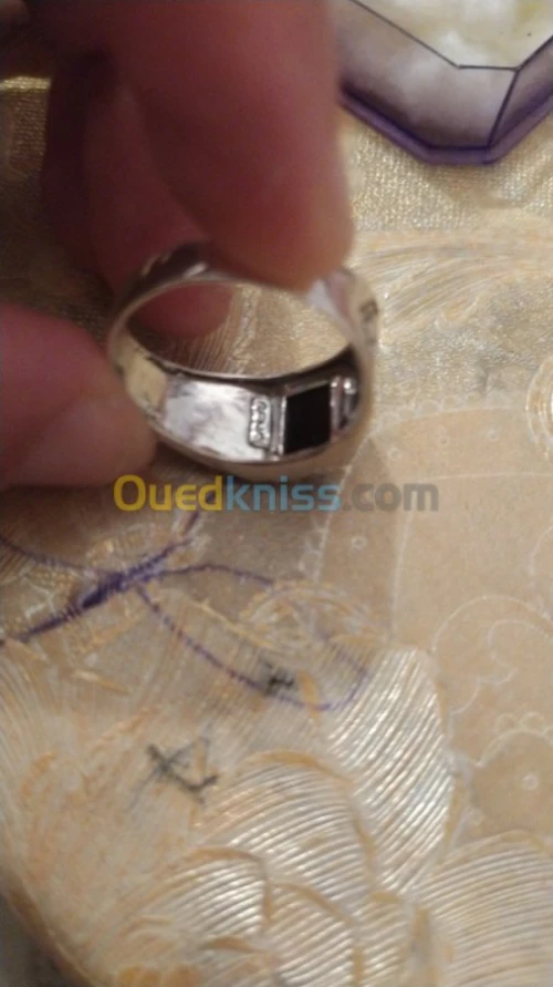 Bague argent avec piar noir uk
