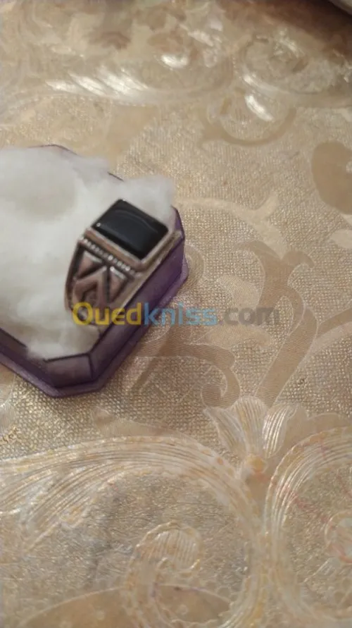 Bague argent avec piar noir uk
