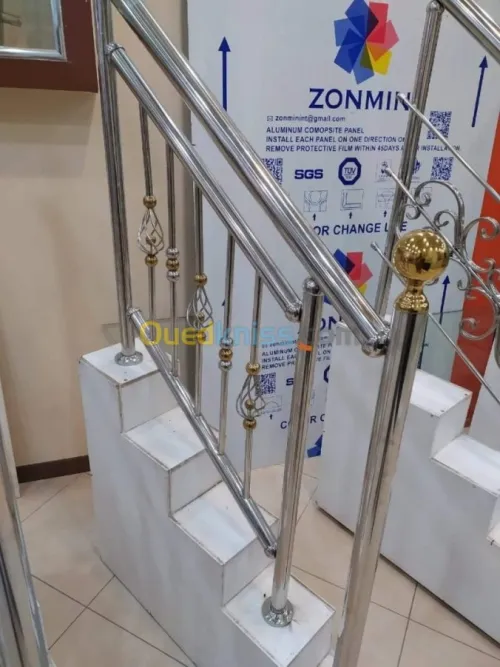 Travaux inox . Alucoband . Verre tremp
