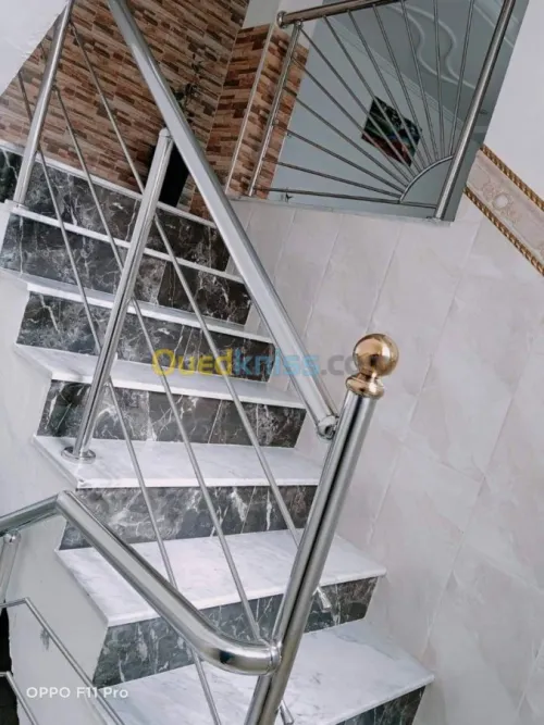 Travaux inox . Alucoband . Verre tremp