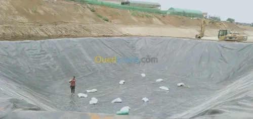 Geomembrane geocomposites, géotextiles