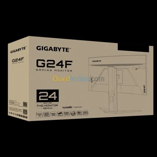 GIGABYTE G24F ECRAN 24" - 165HZ - 1MS - IPS - FREESYNC - HDMI/DISPLAY - USB 3.0 - RÉGLABLE - NOIR