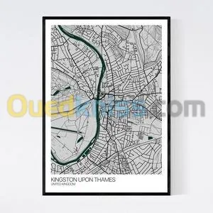 cadre decoratif avec cartes maps 
