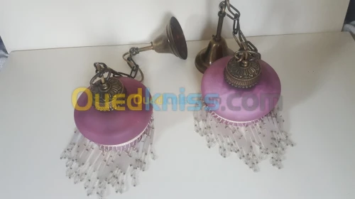 Paire lustre style art-déco suspension