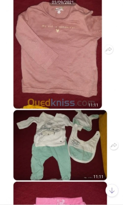 Trousseau vêtements bébé 