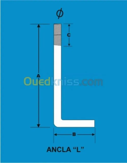tige d'ancrage square bend j bolt
