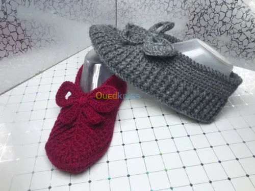 Chaussons artisanaux en laine 