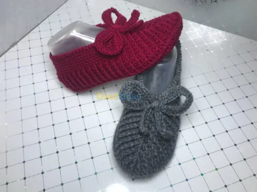 Chaussons artisanaux en laine 
