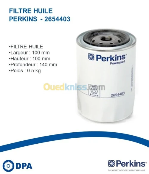 Filtre a huile d'origine Perkins 