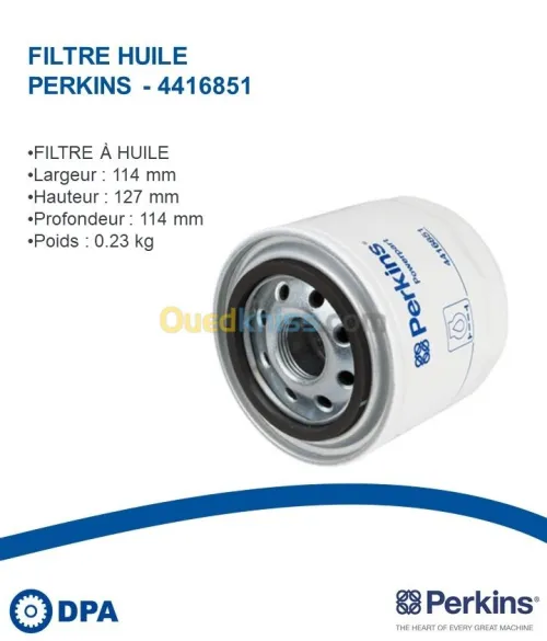 Filtre a huile d'origine Perkins 