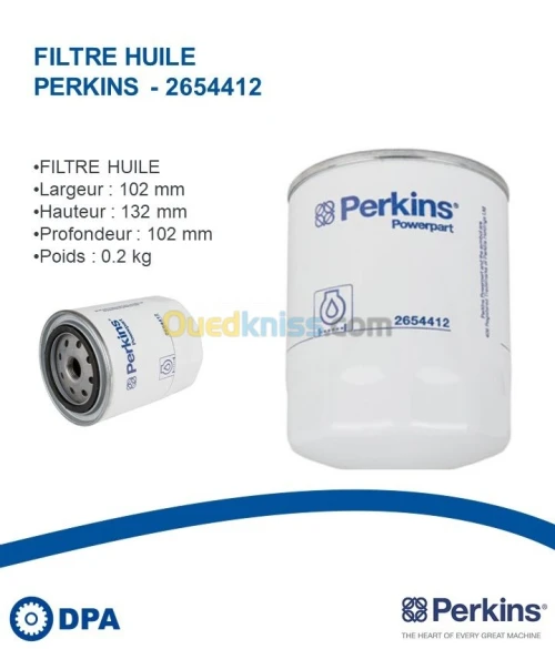 Filtre a huile d'origine Perkins 