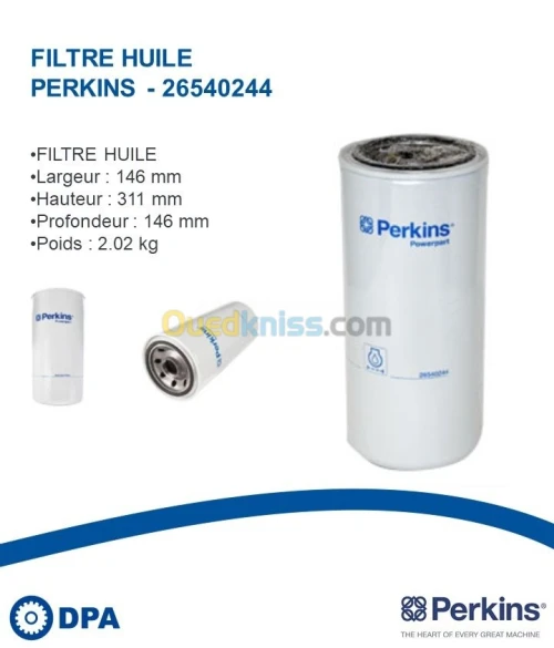 Filtre a huile d'origine Perkins 