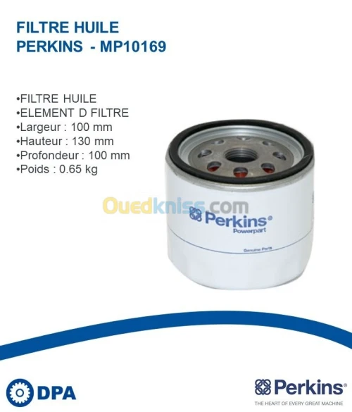 Filtre a huile d'origine Perkins 
