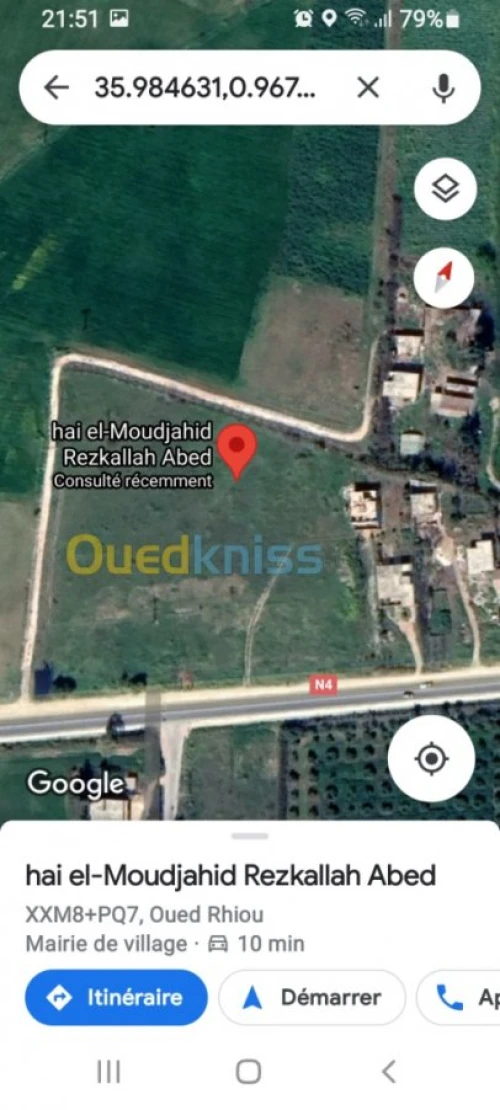 Vente Terrain Relizane Oued rhiou