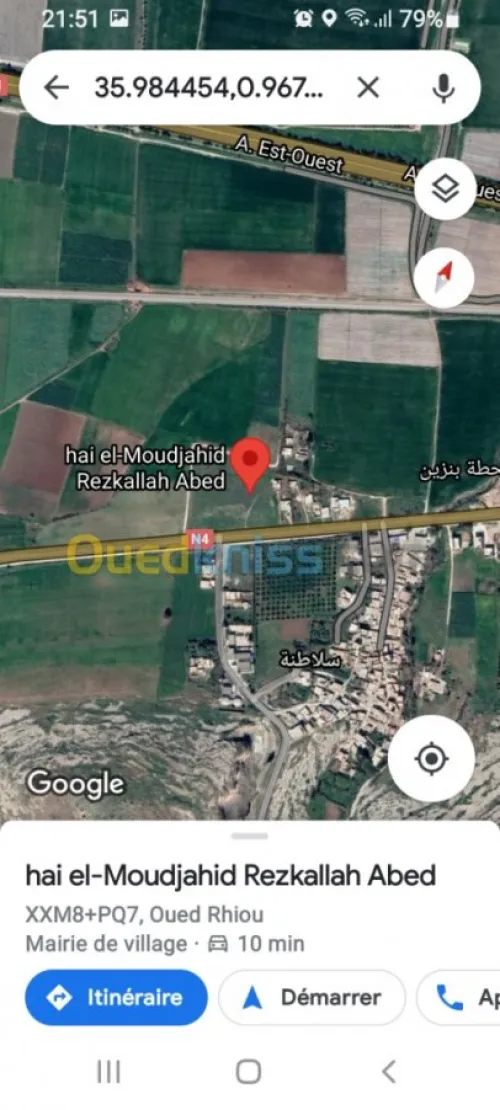 Vente Terrain Relizane Oued rhiou