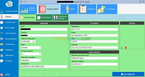 GESTION CABINET  OU CLINIQUE MEDICAL 